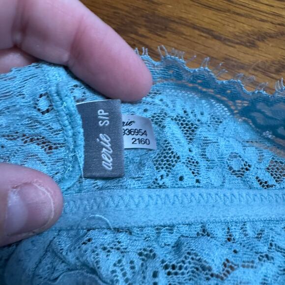 Aerie Blue Lace Wireless Longline Bralette Women's Size Small w/ Foam Padding - Picture 7 of 8
